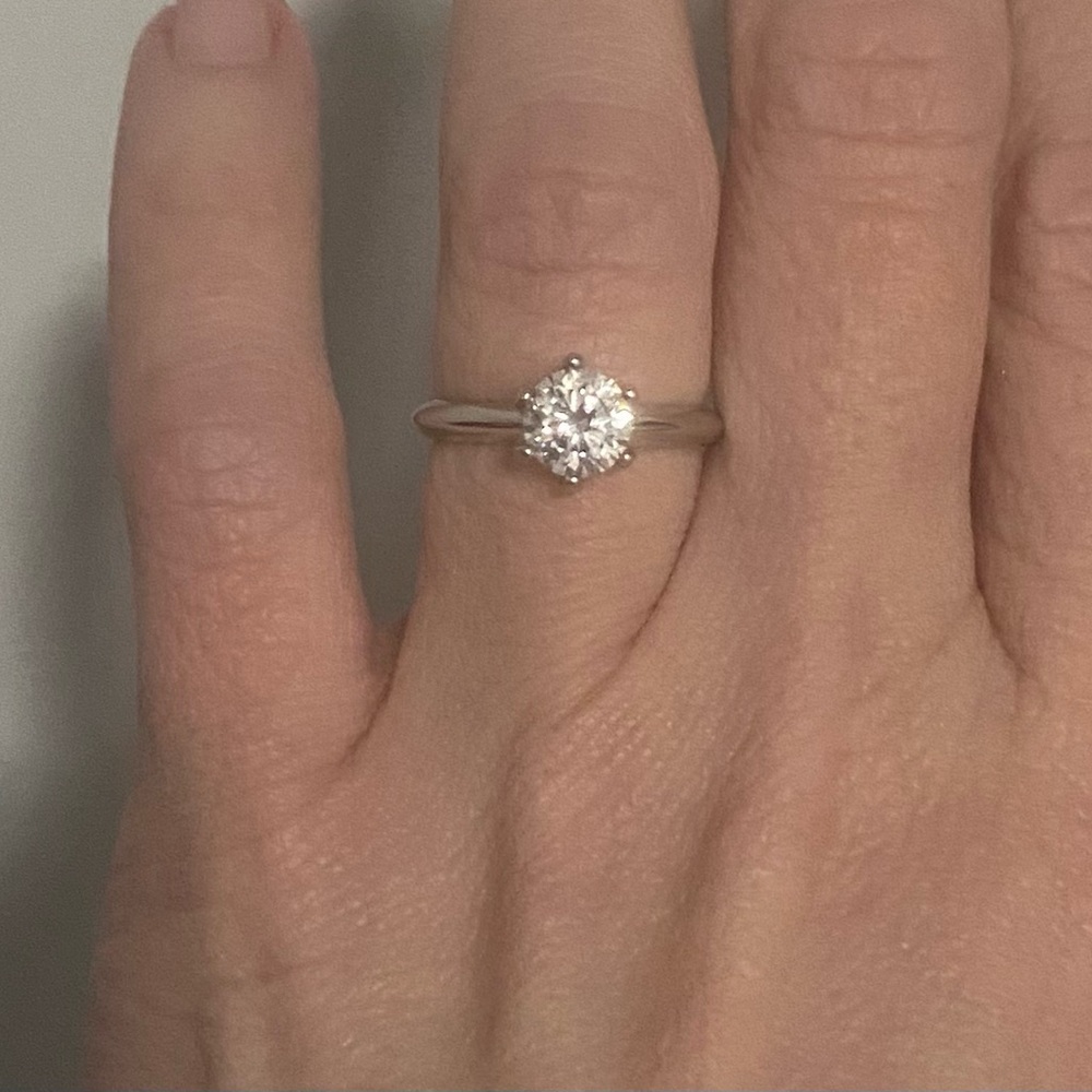 Classic Solitaire Engagement Ring in Silver with CZ Stone